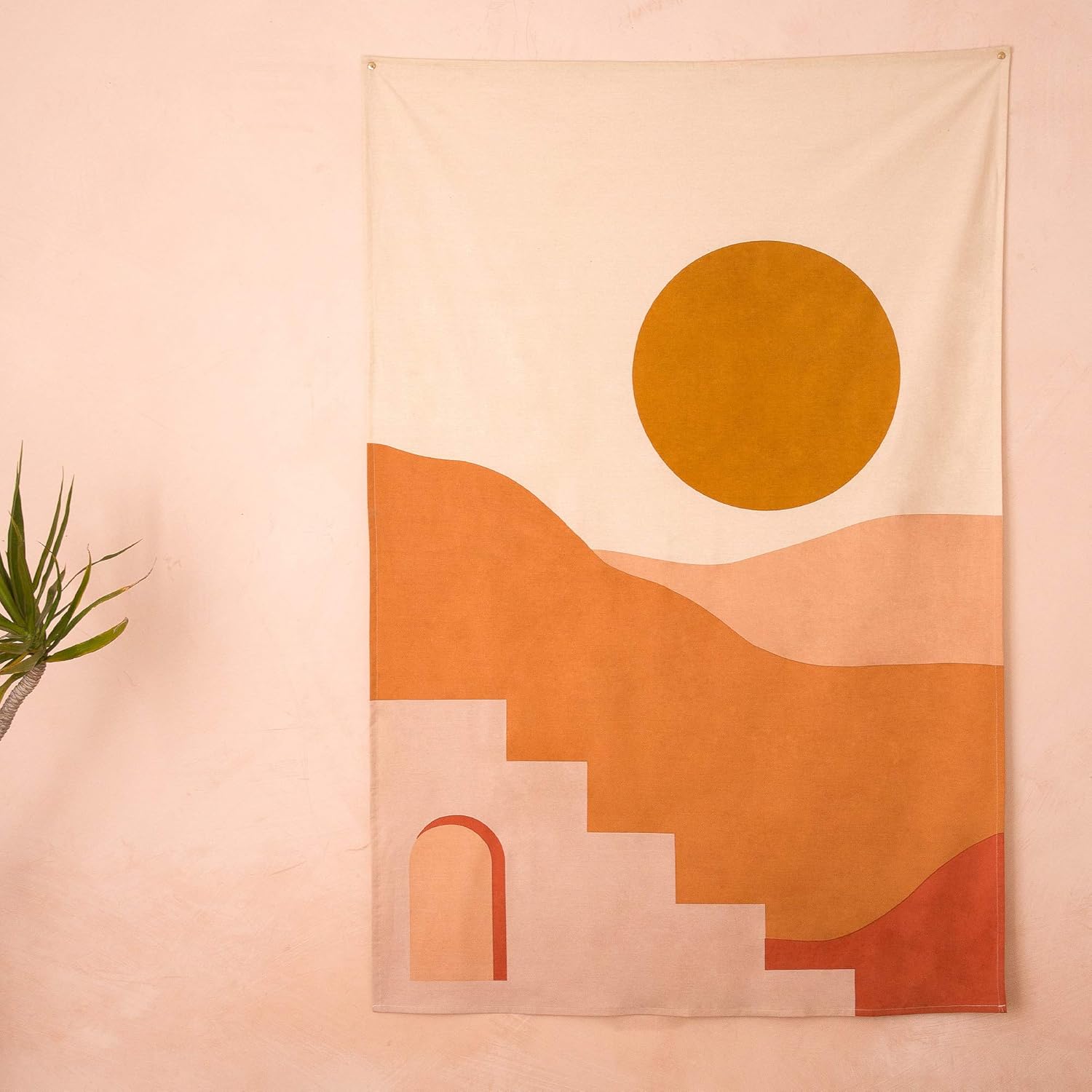 Banilla Handmade Wall Tapestry | Bohemian Decor For Bedroom, Dorm & Living Rooms | Boho Tapestry Art with Sun & Mountain Elements | 100% Cotton with Natural Dyes 37" x 59" (Sunset): Everything Else