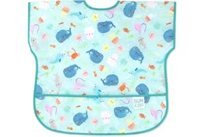 Bumkins Bibs - Toddler Bibs, Waterproof, Large for 1-3 Years, Short Sleeve