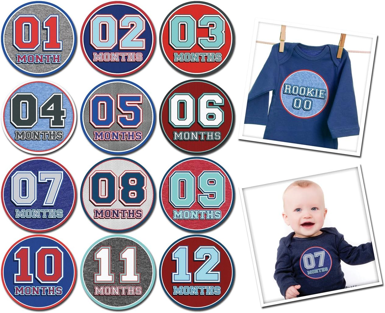 Sticky BelliesBaby Month Stickers - Sporty Shorty