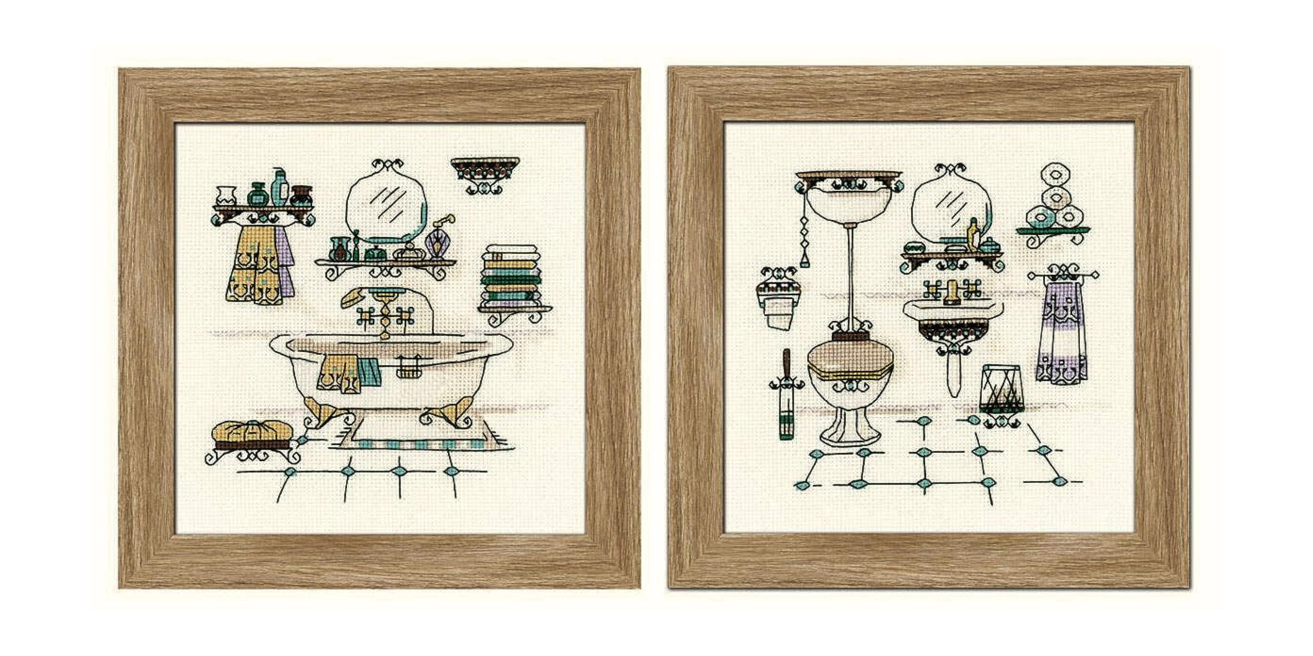 Riolis Bathroom Interior Counted Cross Stitch Kit