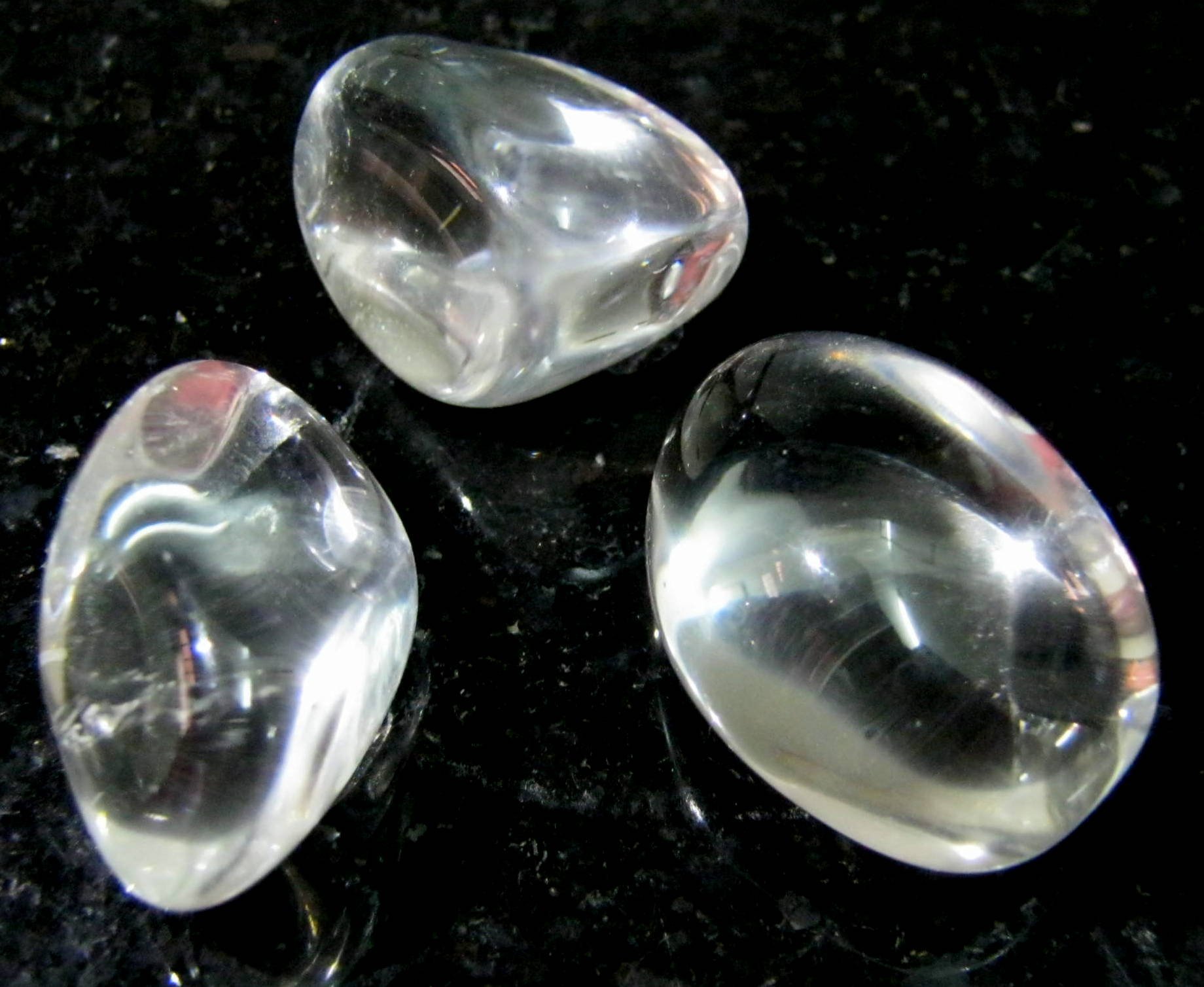 crystalmiracle A++ Quality Three Clear Quartz Tumbled Stones Crystal Healing Gemstone Reiki Feng Shui Gift Meditation Handcrafted