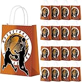 Bgtecho 24 Pcs Basketball Gift Bags, Basketball Party Favor Bags with Handles, Candy Treat Goodie Bag, Sports Themed Paper Bags for Birthday Party Supplies, Style 1 (Basketball 1)