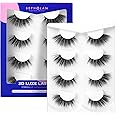 BEPHOLAN Mink Lashes - Natural Look False Eyelashes - Cat Eye Lashes - Clear Band - Black - 2 Pair
