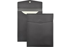 VANRA 1 Piece PU Leather File Folder Vertical A4 Document Holder File Envelope Waterproof Leather Portfolio Case Filing File Organizer for Letter Size with Magnetic Button Closure (Black)