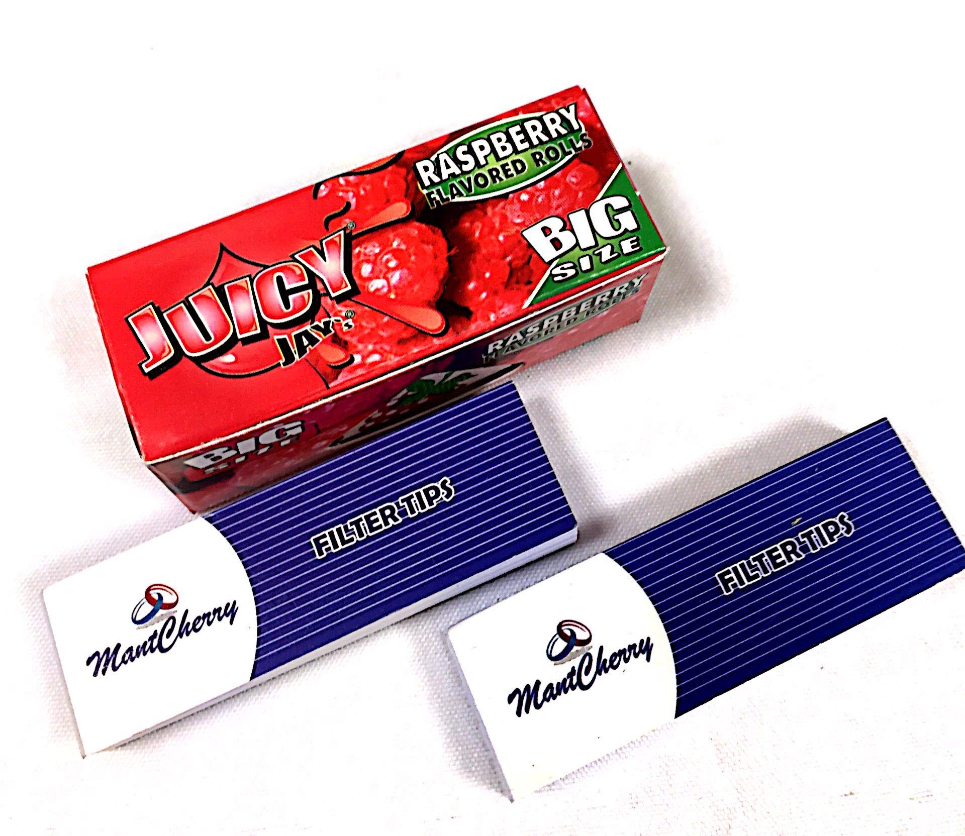 MONTCHERRY BRAND TIPS & JUICY JAY'S FLAVORED ROLLS 'RASPBERRY' - 24 ROLLS COMBO BY TRENDZ