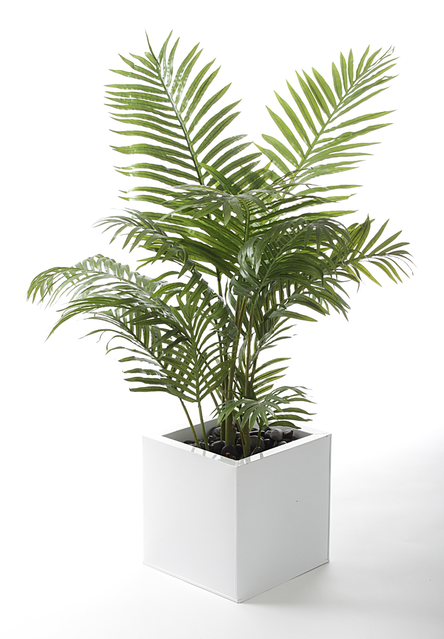 Closer2Nature 4ft Vibrant Artificial Areca Palm Tree with Silk Leaves or as Indoor Office, Entranceway and Home Décor includes Brown Plastic Pot