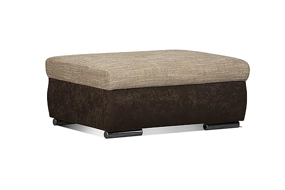 Cavadore Couch Hocker Leriot / Polsterhocker im modernen Design / Bequemer Sitzhocker, Fußhocker mit Flachgewebe (Struktursto