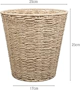 woodluv Round Waste Paper Basket Bin 25 cm Diameter Handwoven Paper Rope view 8