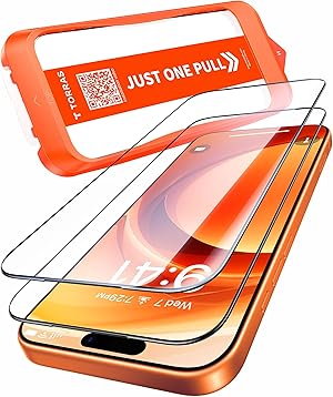 TORRAS Präzise für iPhone 17 Pro Max für Panzerglas [Full Screen & Nr.1 Stoßfest] Exklusive Schutzfolie für iPhone 17 Pro Max Folie 9H+ Glas, Auto Montage, Kompatibel mit Hülle, 2 Stück