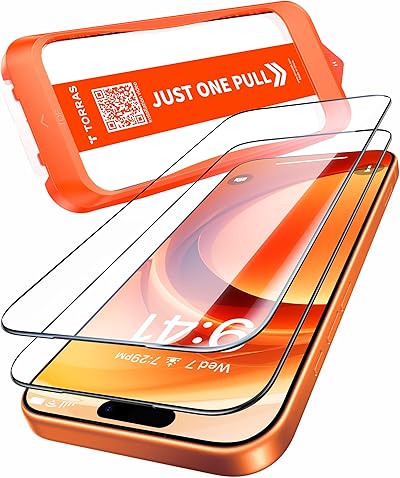 TORRAS Präzise für iPhone 17 Pro Max für Panzerglas [Full Screen & Nr.1 Stoßfest] Exklusive Schutzfolie für iPhone 17 Pro Max Folie 9H+ Glas, Auto Montage, Kompatibel mit Hülle, 2 Stück