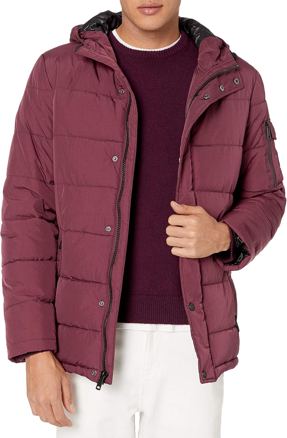 Kenneth Cole New York mens Hooded Down Alternative Jacket at  Men’s Clothing store