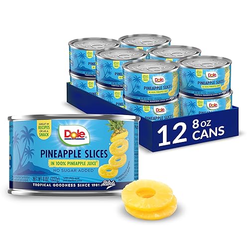 Dole Pineapple Slices in 100% Pineapple Juice Dole Fruit Cans