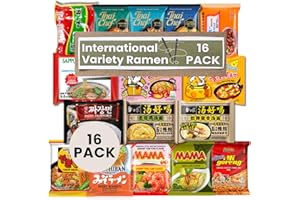 GENERIC Asian Instant Ramen Variety Pack – 16 Different Flavors Noodle of International, Korean, Japanese, thailand, China, Noodles, Assorted Soup and Stir-Fry Styles, Spicy and Mild