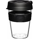 KeepCup Original, Lightweight Plastic Reusable Coffee Cup with Splashproof Sipper Lid - Medium 12oz/340ml - Black