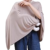 Seejoy Multi-use Nursing Cover for Breastfeeding, 360&deg;Full Coverage Nursing Poncho, Rayon Soft &amp; Breathable Breastfeeding Cover up (Smooth Rayon, Warm Taupe)