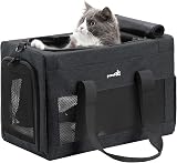 pecute Cat Carrier Airline Approved Portable Pet Handbag 44x30x23cm Dark Grey