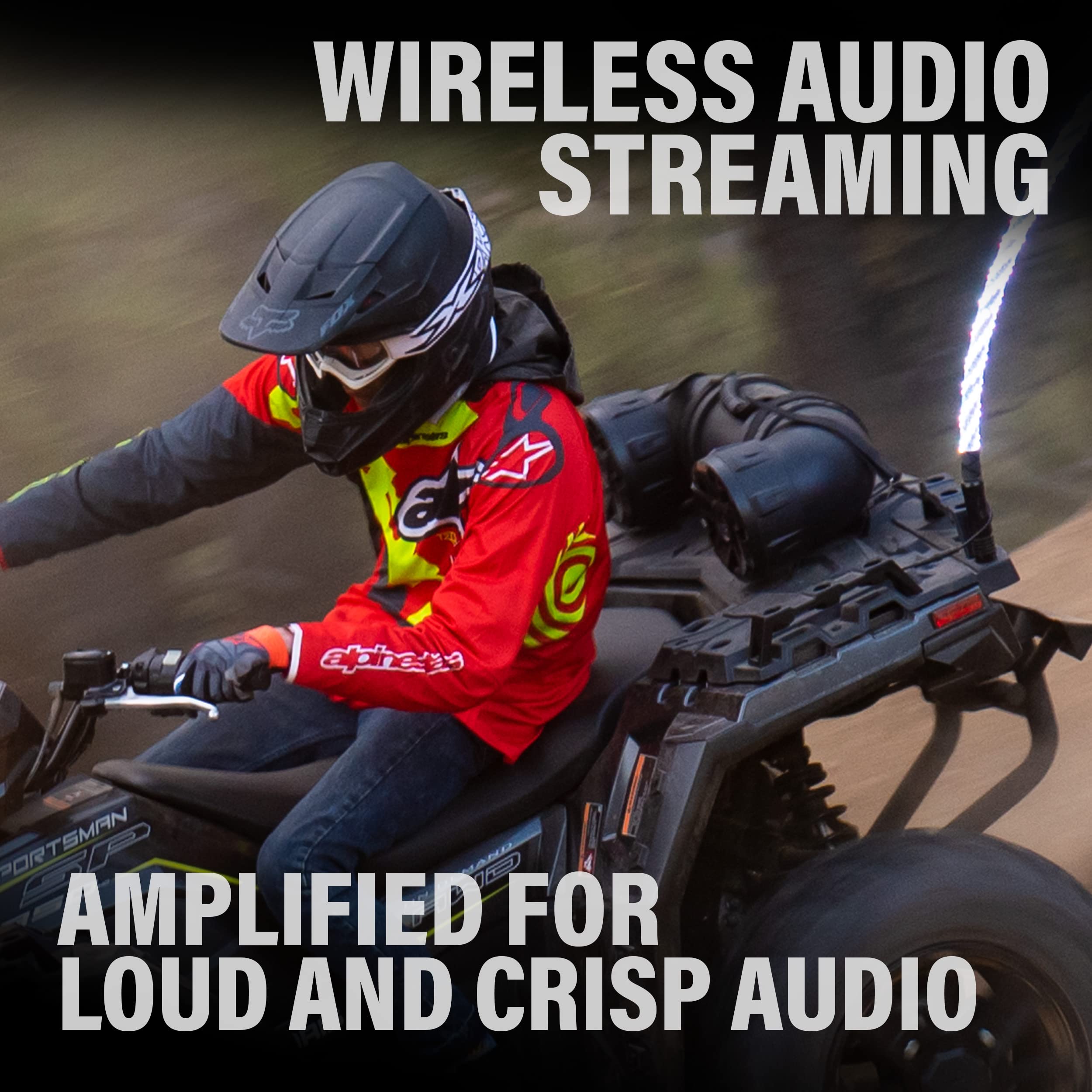 BOSS Audio Systems UTV4BRGB ATV UTV Weatherproof Sound System - 4 Inch Stereo Speakers, 1 Inch Tweeters, Built-in Amplifier, Full Range, Bluetooth, Multi-Color Illumination