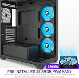 FOIFKIN F3 PC Case ATX Mid-Tower with 3 PWM ARGB Fans Black view 3