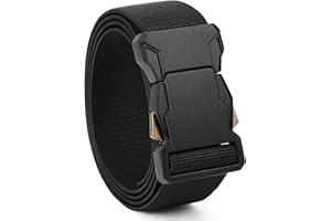 Bon4Extrao Tactical Belt Men, 1.5" Stretch Nylon Mens Belt for Work, Quick Release for Hiking Skiing Military Heavy Duty