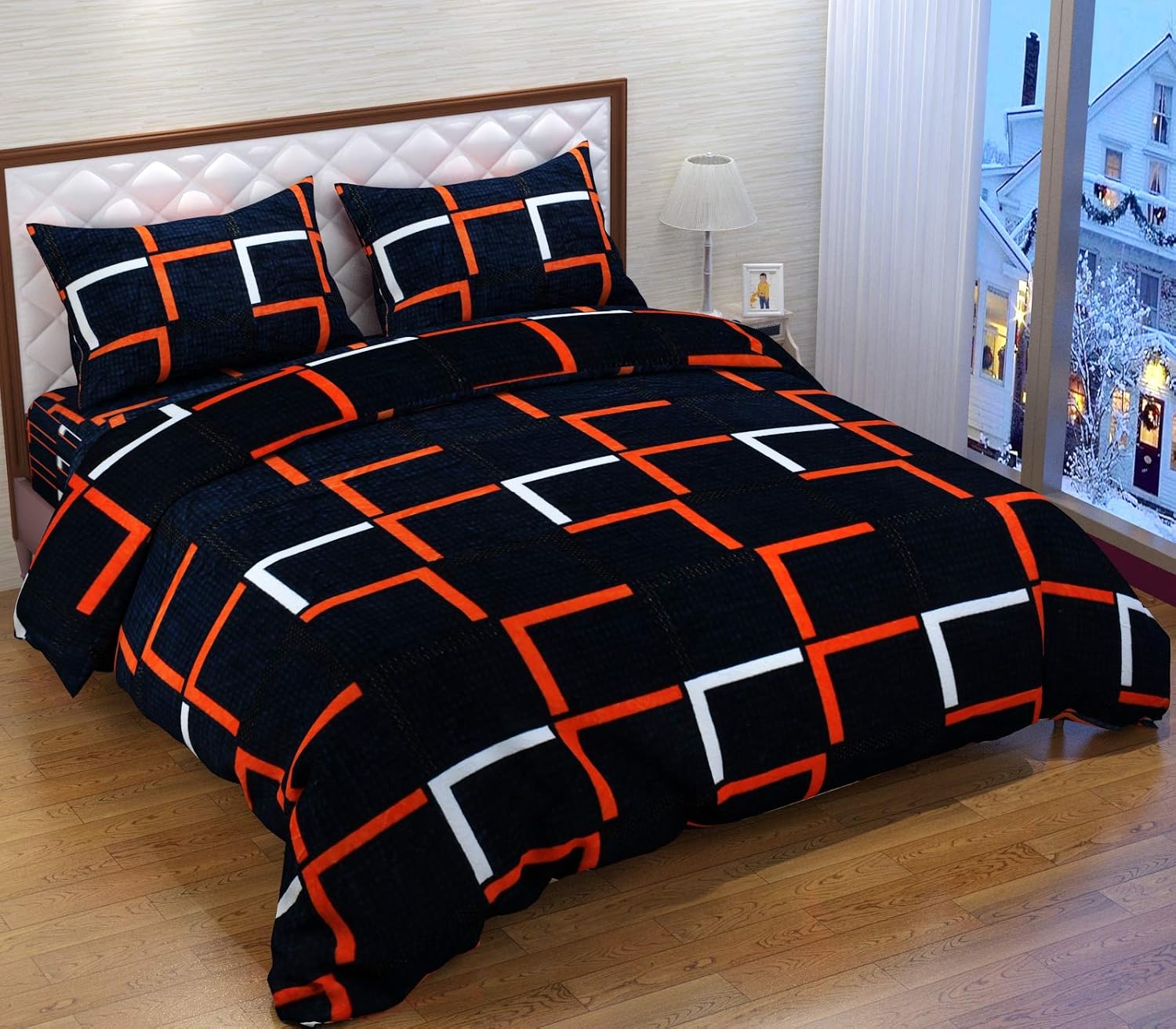 Luxury Edge Woolen Bedsheet for Double Bed 350 TC Queen Size ( Multicolor) Amazon.in Home