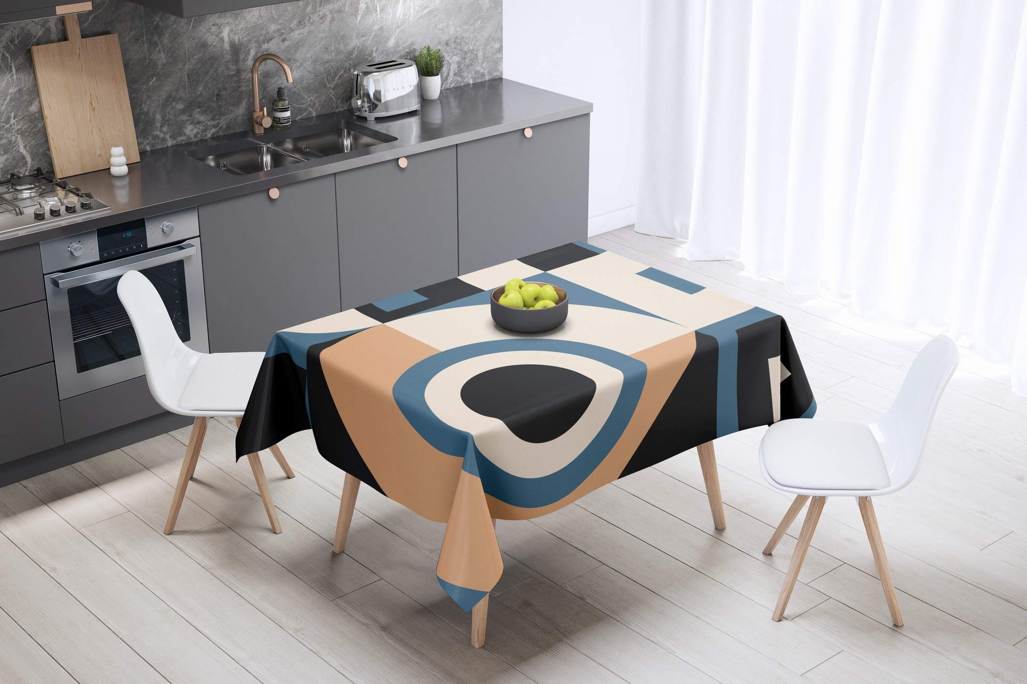 Bonamaison Kitchen Decoration, Tablecloth, 140cm x 140cm - Designed and Manufactured in Turkey