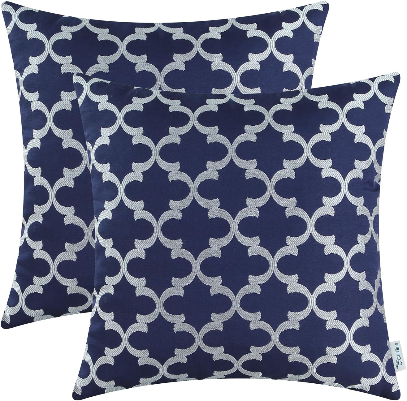 Best geometric navy blue decorative throw pillow cover for living room
