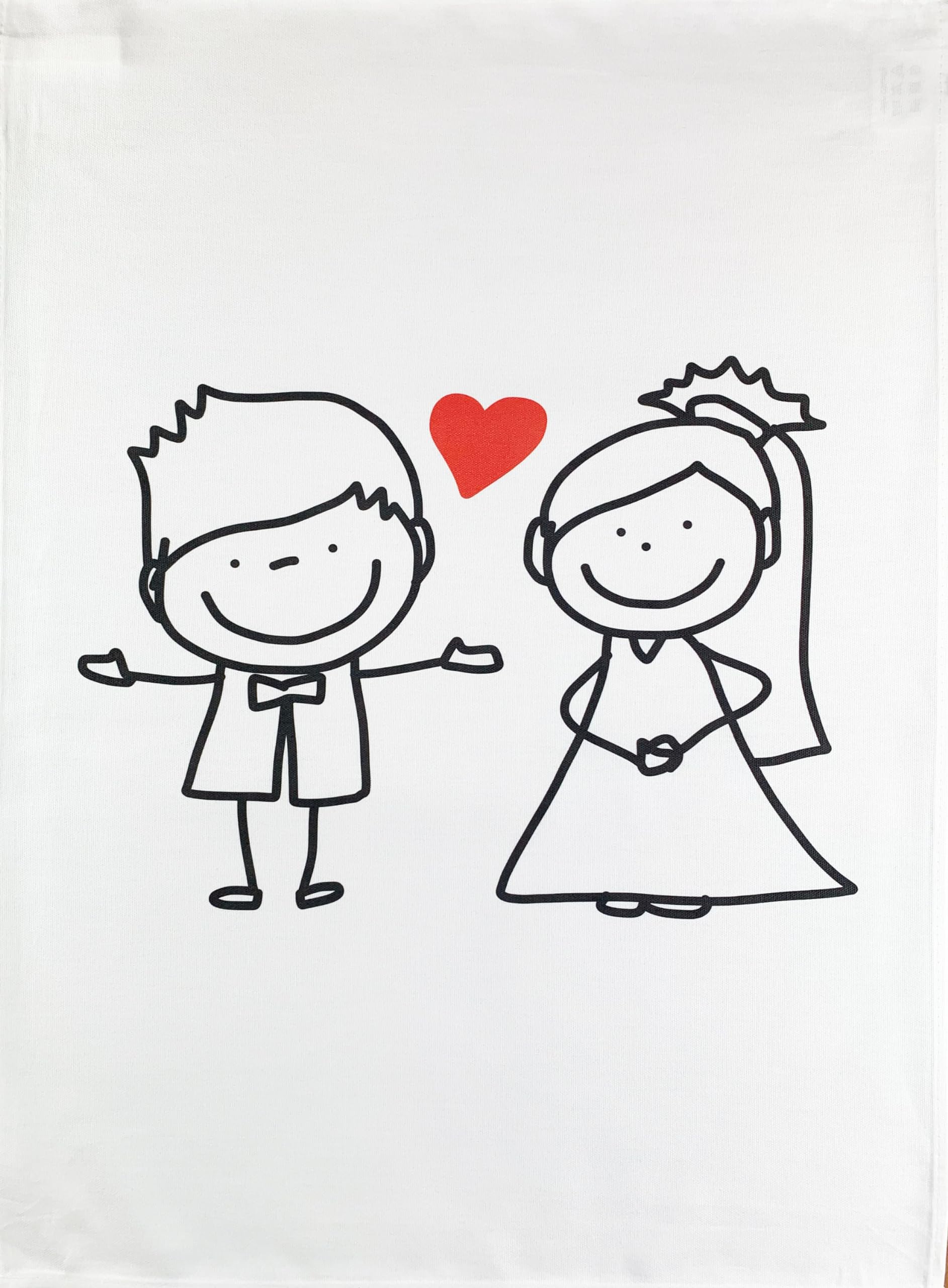 Half a Donkey Presenting the Bride and Groom large cotton tea towel