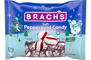Brach's Holiday Soft Peppermint Candy, Christmas Candy Individually Wrapped Mints, 10oz