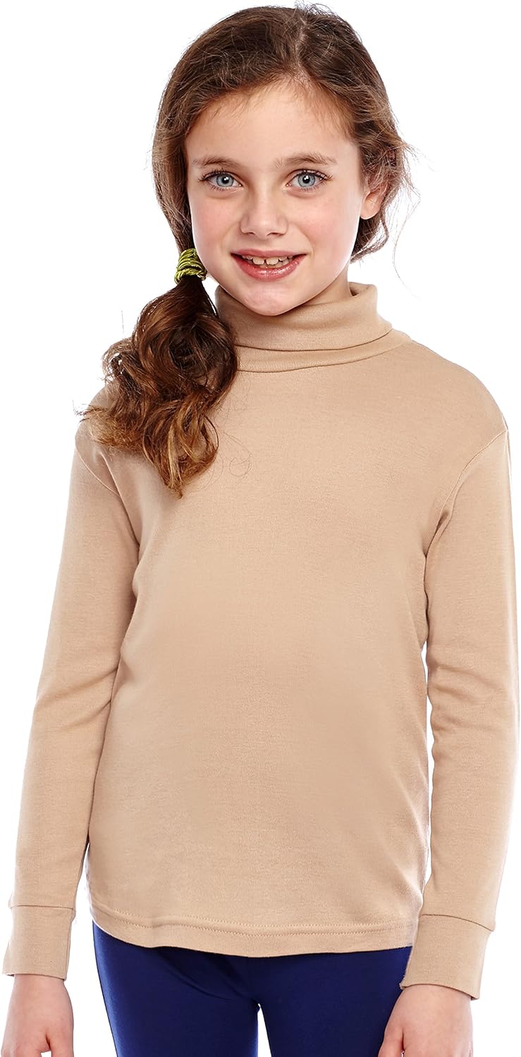 Leveret Girls Boys & Toddler Solid Turtleneck 100% Cotton Kids Shirt (2 Toddler-14 Years) Variety of Colors: Clothing