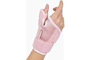 BraceUP Thumb Splint Brace Right Left Hand Women and Men, Spica Splint, CMC Thumb Brace with Thumb Support, for Arthritis, Tendonitis, Carpal Tunnel Pain Relief and Thumb Sprain (Pink)