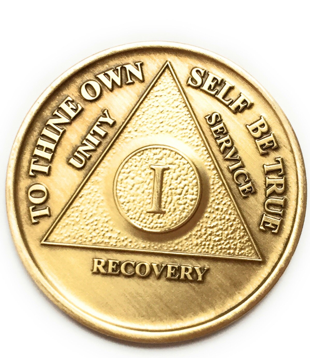 1 Year Bronze AA (Alcoholics Anonymous) Birthday - Anniversary Recovery Medallion / Coin / Chip Model: