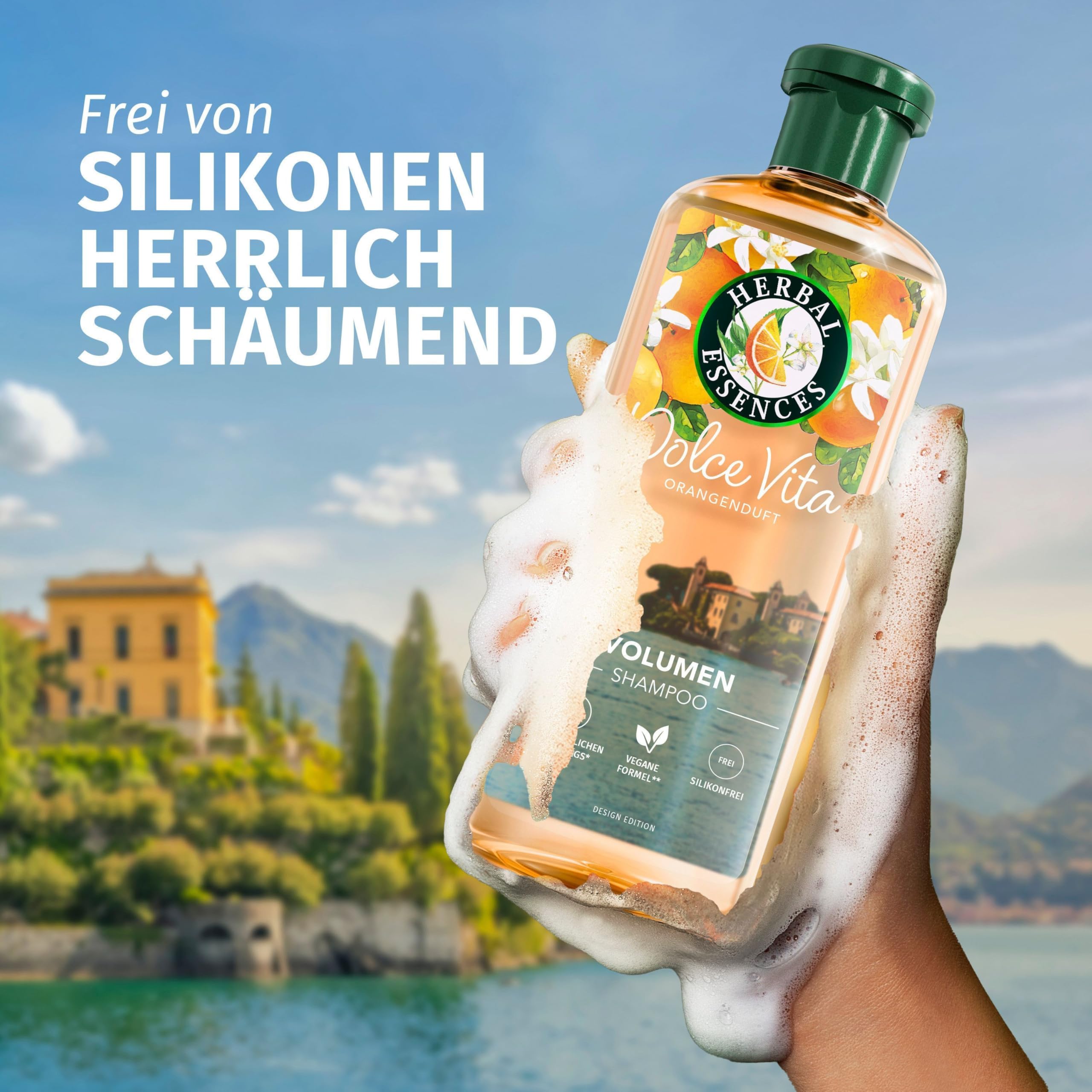 Herbal Essences Volumen Shampoo mit Orangenduft 350ml, Von feinem Haar zu gestärktem Haar voller Volumen von der Wurzel bis zur Spitze, Mit Inhaltsstoffen natürlichen Ursprungs, Vegan, ohne Silikone 7