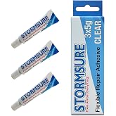 Stormsure Flexible Repair Adhesive: (3 x 5g) Clear Glue - Highly Durable, Waterproof Glue for All Repairs