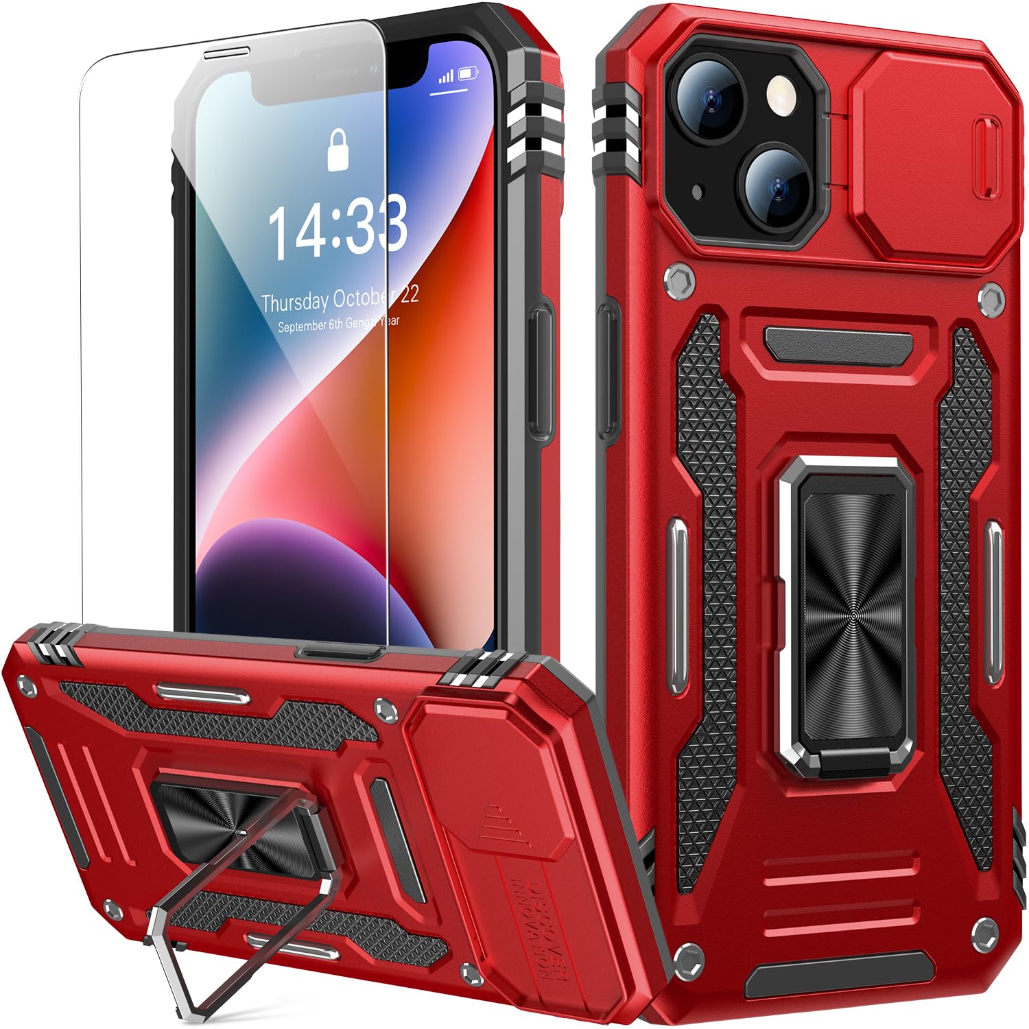 Goodon for iPhone 14 Plus Case with Sliding Camera
