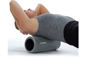 MICRODRY Deluxe Fitness Foam Back Roller for Muscle Relief, Roller for Yoga, Stretching, Deep Tissue Firm Massage & Trigger Point Release, Exercise Workout at Home or Gym, 13x5.3, Light Grey
