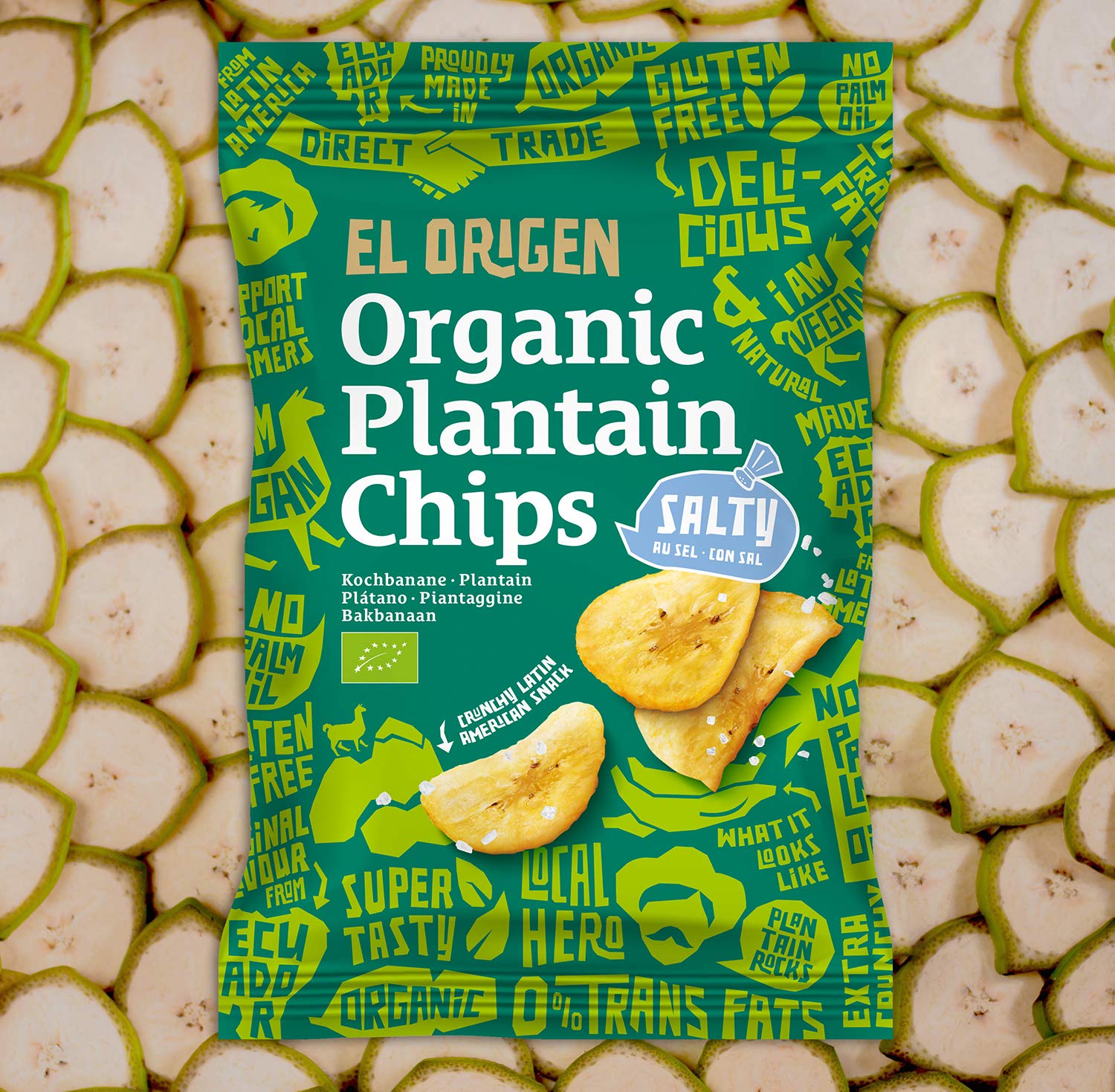 el origen Bio‑Kochbananen Chips mit Meersalz 8×80 g - vegan, glutenfrei, palmölfrei, direkt geerntet & produziert in Ecuador, purer Genuss 4