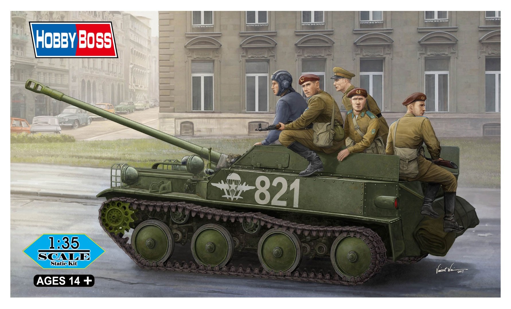 Hobbyboss 83896 "Russian Asu-57 Airborne Tank Destroyer Plastic Model Kit, 1: 35 Scale