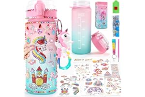 GirlsHome Decorate Your Own Water Bottle for Girls Age 4-6-8-10, Unicorn Toys for Girls Painting Crafts, Fun Arts and Crafts Kits 6-12 Year Old Toddler Girls Birthday Christmas Gifts Toys