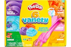 Play-Doh 6 Variety Compounds - Super Stretch, Play Foam, Butter, Cloud, Compound Packs