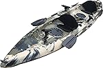 BKC UH-TK181 12-Foot 5-inch Sit On Top Tandem 2 Person Fishing Kayak with Paddles, Seats, and 7 Fishing Rod Holders Included