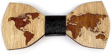 Papillon In Legno Di Pioppo Ed Ecopelle In Stile Vintage Dai Un Tocco Di Eleganza Al Tuo Look Disegno Del Mappamondo Amazon It Casa E Cucina