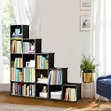 AWTATOS 16 Cube Bookcase Storage Unit 49.2 L x 11.8 W x 37.2 H Black ULPZ017 view 2