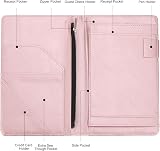 PATIKIL Server Book Organizer Rose Gold Leather Zipper Pocket Restaurant Check view 3