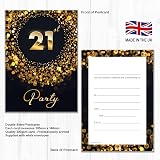 Olivia Samuel 21st Birthday Invitations & Envelopes - Pack of 20 - Black Gold view 2