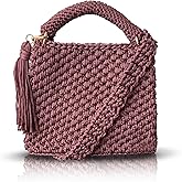 Handmade Crochet Shoulder Bag for Women – Boho Knit Crossbody Purse with Tassel, Lightweight Woven Handbag, Stylish Casual Satchel for Everyday & Travel