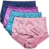 Barbra Lingerie Satin Panties S to Plus Size Womens Underwear Full Coverage Brief Multi-Pack