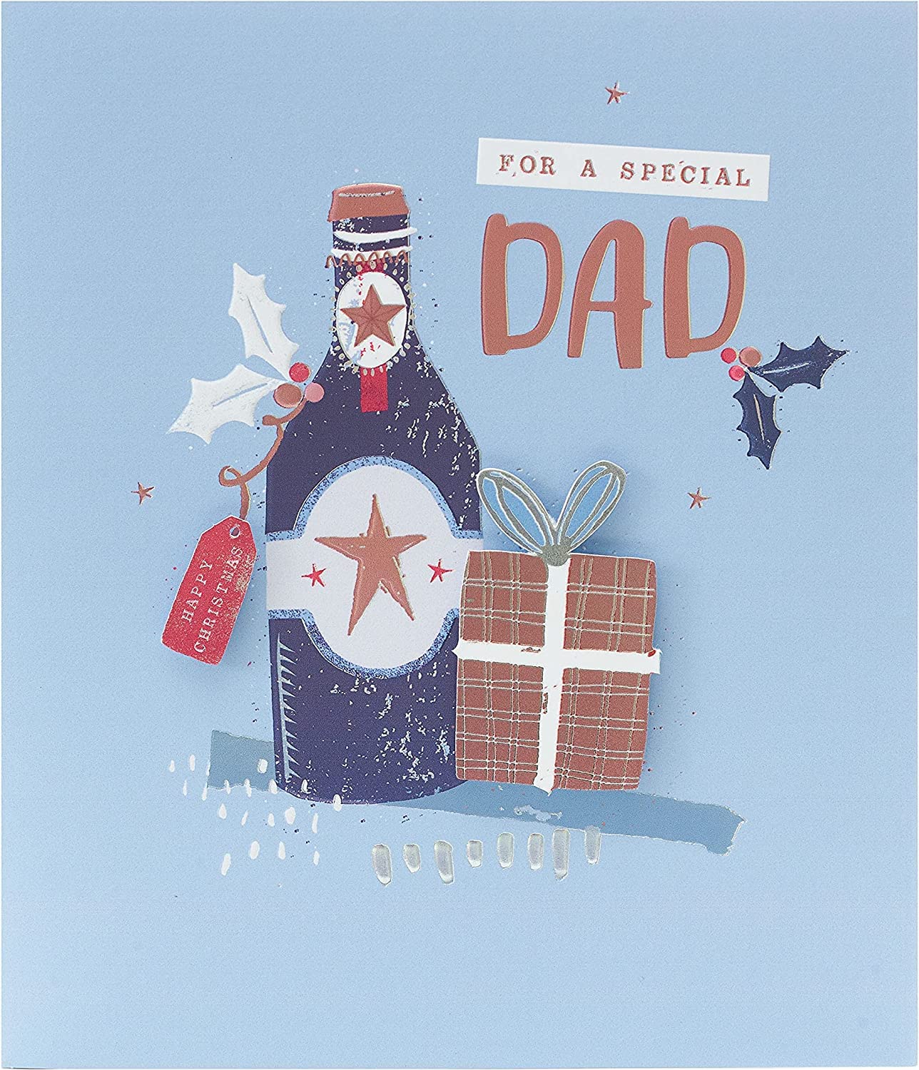 A Special Dad Embellished & Gold Foiled Christmas Card Xmas Greeting Cards