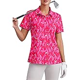 PINSPARK Womens 4 Buttons Golf Polo Shirts UPF 50+ Quick Dry Athletic Tennis Tops Collared Pickleball T Shirt