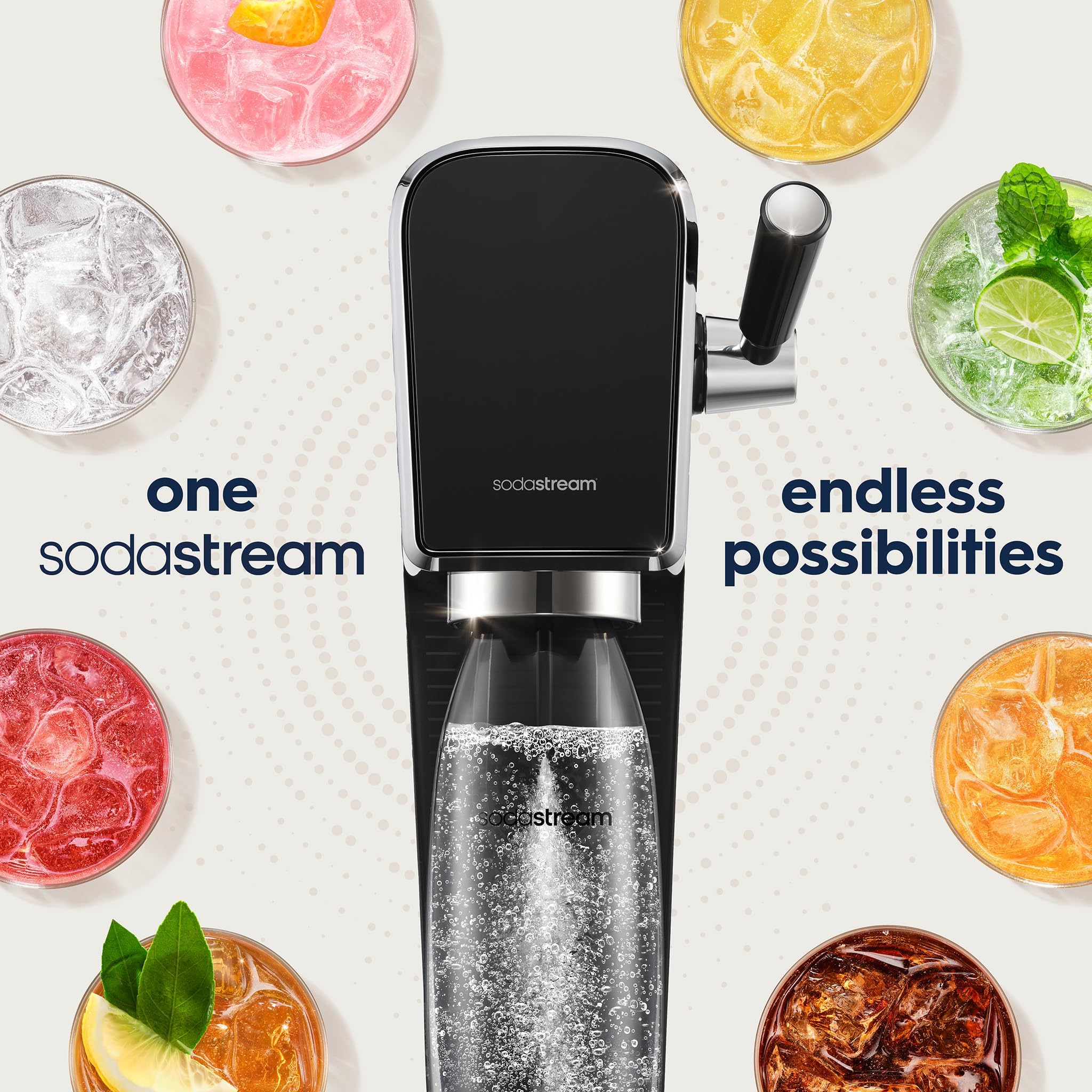 SodaStream Art Sparkling Water Maker (Black) with CO2 and Dishwasher Safe Bottle