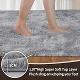 Sour Lemon 200x300 cm Grey Shaggy Rug Large Soft Non Slip Floor Mat view 2